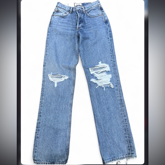AGOLDE Lana Distressed Straight Leg Jeans Size 25 - Picture 2 of 9